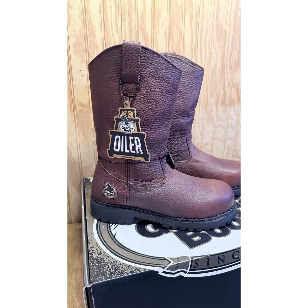 GEORGIA BOOT Oiler Steel Toe Work Boots G114 Size 9 1/2 - NIB